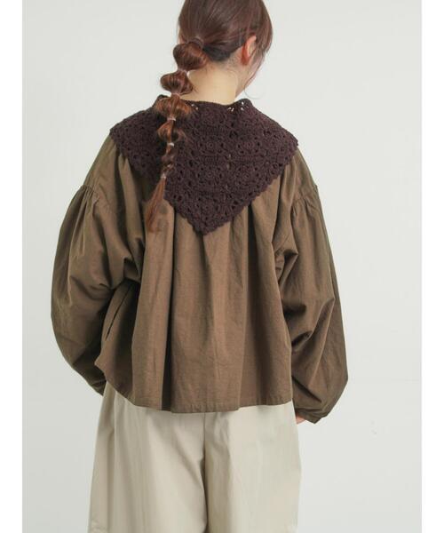 Samansa Mos2（サマンサ モスモス）の「お花モチーフバブーシュカ（ネックレス・レディース・キナリ/ダークブラウン・F）」の12枚目の写真