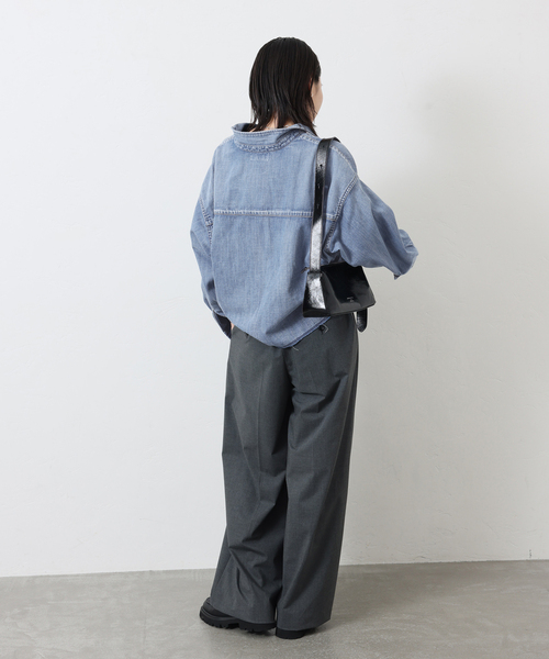 JOURNAL STANDARD(ジャーナルスタンダード)の「ライトオンスデニムクロップドシャツ(シャツ/ブラウス・レディース・ベージュ/ブルー系その他・FREE)」の12枚目の写真