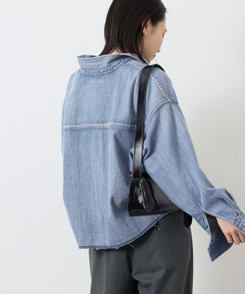 JOURNAL STANDARD(ジャーナルスタンダード)の「ライトオンスデニムクロップドシャツ(シャツ/ブラウス・レディース・ベージュ/ブルー系その他・FREE)」の14枚目の写真