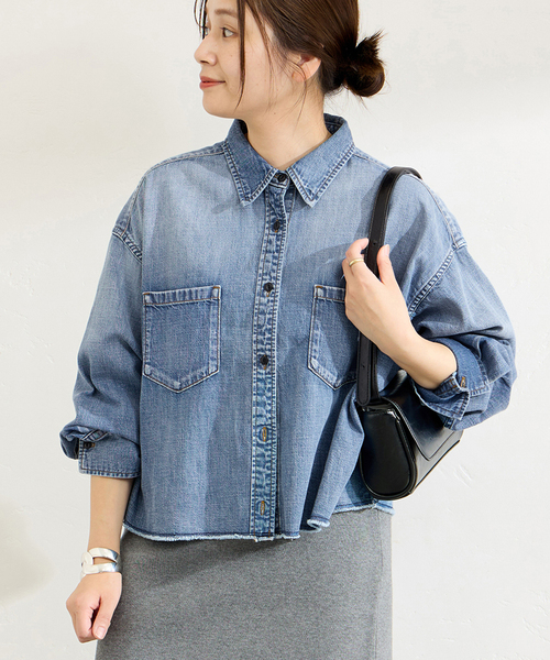 ライトオンスデニムクロップドシャツ（シャツ/ブラウス）｜JOURNAL