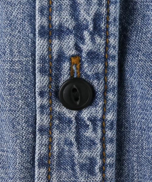 JOURNAL STANDARD(ジャーナルスタンダード)の「《追加》ライトオンスデニムクロップドシャツ(シャツ/ブラウス・レディース・ベージュ/ブルー系その他・FREE)」の4枚目の写真
