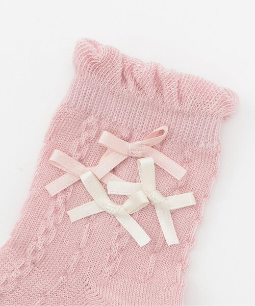 petit main（プティマイン）の「メニーリボンクルーソックス（ソックス/靴下・キッズ・ネイビー/オフホワイト/ライトピンク・11-13cm/18-20cm/13-15cm/16-18cm）」の4枚目の写真