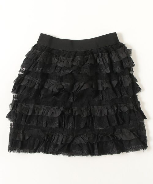 Nadana（ナダナ）の「レースフリルティアードミニスカート（スカート・レディース・ホワイト/ブラック・FREE）」の2枚目の写真
