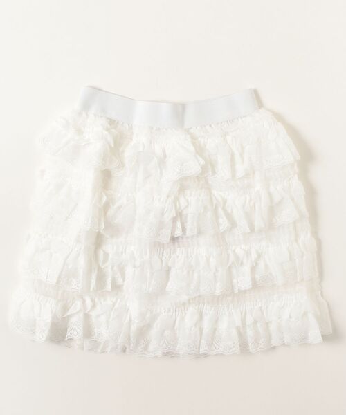 Nadana（ナダナ）の「レースフリルティアードミニスカート（スカート・レディース・ホワイト/ブラック・FREE）」の5枚目の写真