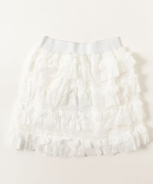 Nadana（ナダナ）の「レースフリルティアードミニスカート（スカート・レディース・ホワイト/ブラック・FREE）」の6枚目の写真