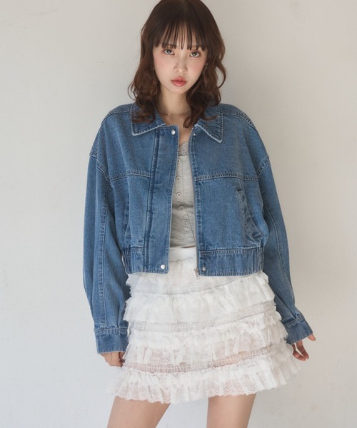 Nadana（ナダナ）の「レースフリルティアードミニスカート（スカート・レディース・ホワイト/ブラック・FREE）」の4枚目の写真