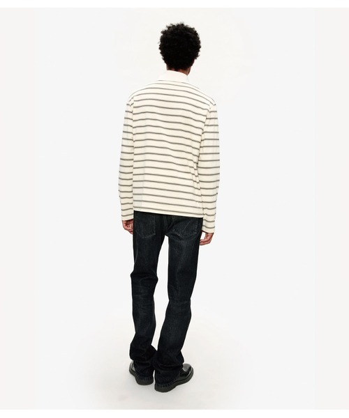 A.P.C.（アーペーセー）の「POLO MANCHES LONGUES RAYE（ポロシャツ・メンズ・ブラウン/オフホワイト・M/L/S/XS）」の4枚目の写真