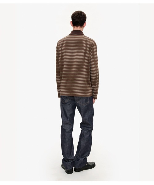 A.P.C.（アーペーセー）の「POLO MANCHES LONGUES RAYE（ポロシャツ・メンズ・ブラウン/オフホワイト・M/L/S/XS）」の7枚目の写真