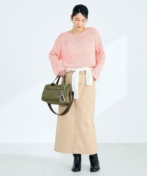 fredy emue（フレディエミュ）の「テープヤーンニットプルオーバー（ニット/セーター・レディース・ベージュ/ネイビー/ピンク/サックスブルー・38）」の6枚目の写真