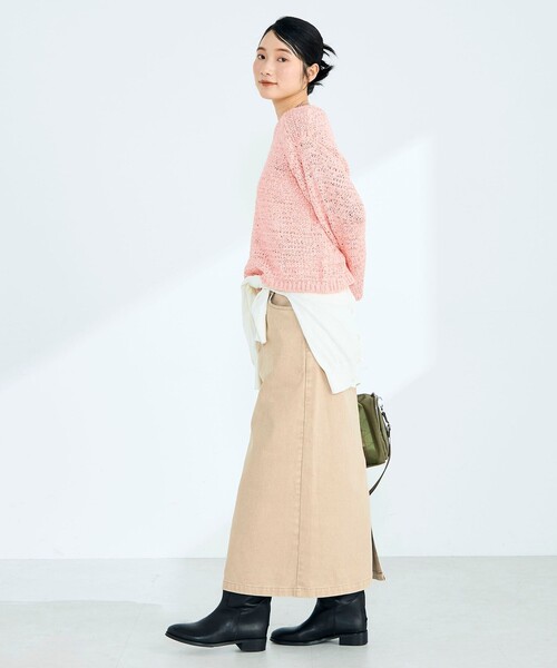 fredy emue（フレディエミュ）の「テープヤーンニットプルオーバー（ニット/セーター・レディース・ベージュ/ネイビー/ピンク/サックスブルー・38）」の8枚目の写真