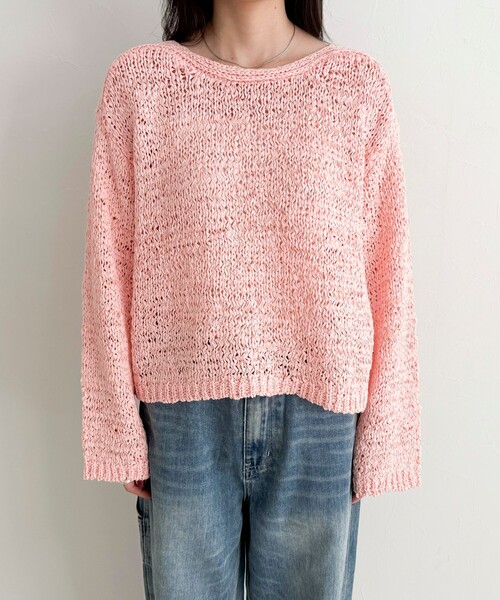 fredy emue（フレディエミュ）の「テープヤーンニットプルオーバー（ニット/セーター・レディース・ベージュ/ネイビー/ピンク/サックスブルー・38）」の18枚目の写真