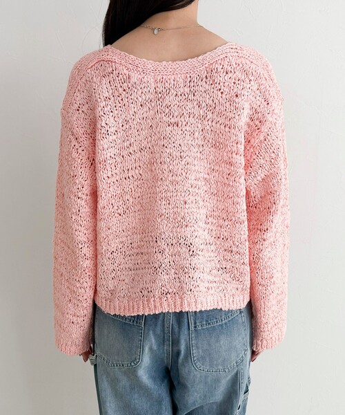 fredy emue（フレディエミュ）の「テープヤーンニットプルオーバー（ニット/セーター・レディース・ベージュ/ネイビー/ピンク/サックスブルー・38）」の20枚目の写真