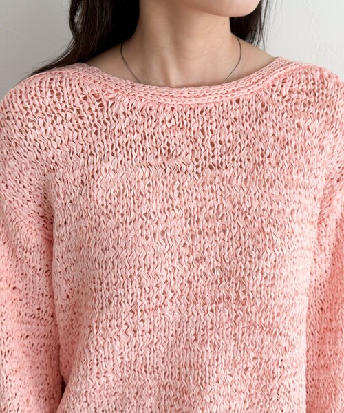 fredy emue（フレディエミュ）の「テープヤーンニットプルオーバー（ニット/セーター・レディース・ベージュ/ネイビー/ピンク/サックスブルー・38）」の21枚目の写真