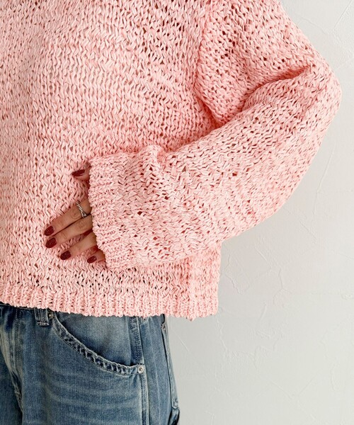 fredy emue（フレディエミュ）の「テープヤーンニットプルオーバー（ニット/セーター・レディース・ベージュ/ネイビー/ピンク/サックスブルー・38）」の22枚目の写真