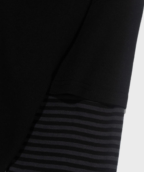 CARGOBROS FOR WOMAN(カーゴブロスフォーウィメン)の「レタリングレイヤードロングスリーブ(ブラック/チャコール)(Tシャツ/カットソー・レディース・その他・FREE)」の4枚目の写真