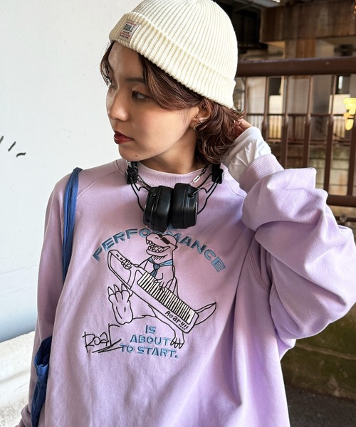 DOUBLE NAME（ダブルネーム）の「セッションしたい恐竜刺しゅうプルオーバー（Tシャツ/カットソー・レディース・オフホワイト/ブルー/パープル・FREE）」の20枚目の写真