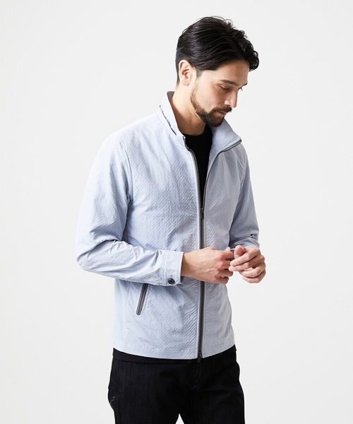 MICHEL KLEIN HOMME   （ミッシェルクランオム）の「フード付きスタンドカラーブルゾン（ブルゾン・メンズ・ブラック/ライトブルー・MEDIUM/X-LARGE/LARGE）」の18枚目の写真