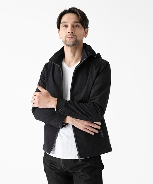 MICHEL KLEIN HOMME   （ミッシェルクランオム）の「フード付きスタンドカラーブルゾン（ブルゾン・メンズ・ブラック/ライトブルー・MEDIUM/X-LARGE/LARGE）」の19枚目の写真