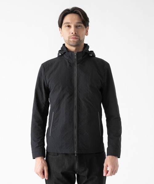 MICHEL KLEIN HOMME   （ミッシェルクランオム）の「フード付きスタンドカラーブルゾン（ブルゾン・メンズ・ブラック/ライトブルー・MEDIUM/X-LARGE/LARGE）」の5枚目の写真