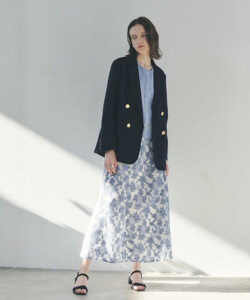 YECCA VECCA（イェッカヴェッカ）の「シアーレース柄マーメイドスカート（スカート・レディース・ブルー/ブラック・S/M）」の5枚目の写真