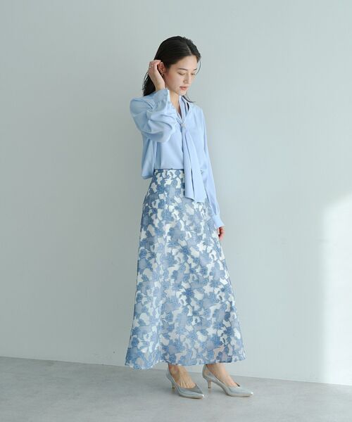 YECCA VECCA（イェッカヴェッカ）の「シアーレース柄マーメイドスカート（スカート・レディース・ブルー/ブラック・S/M）」の16枚目の写真