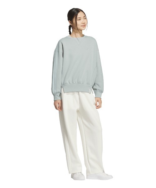 adidas（アディダス）の「アディダス adidas W ESS+ 3S クルースウェット（スウェット・レディース・オフホワイト/グリーン・S/M/L/XL）」の10枚目の写真