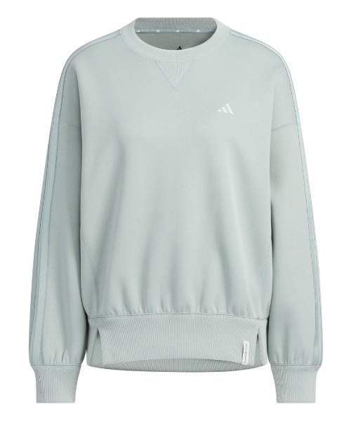 adidas（アディダス）の「アディダス adidas W ESS+ 3S クルースウェット（スウェット・レディース・オフホワイト/グリーン・S/M/L/XL）」の13枚目の写真
