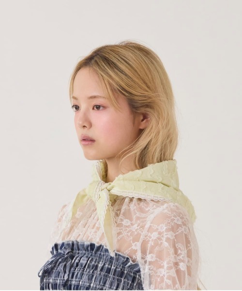 kaorinomori（カオリノモリ）の「kaorinomori  プディスカーフ / カオリノモリ（ヘアバンド・レディース・クリーム/ピンク/ライトグリーン・FREE）」の11枚目の写真