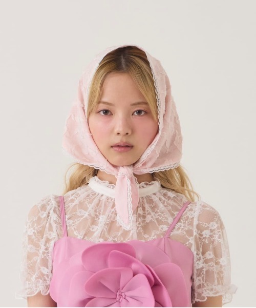 kaorinomori（カオリノモリ）の「kaorinomori  プディスカーフ / カオリノモリ（ヘアバンド・レディース・クリーム/ピンク/ライトグリーン・FREE）」の15枚目の写真