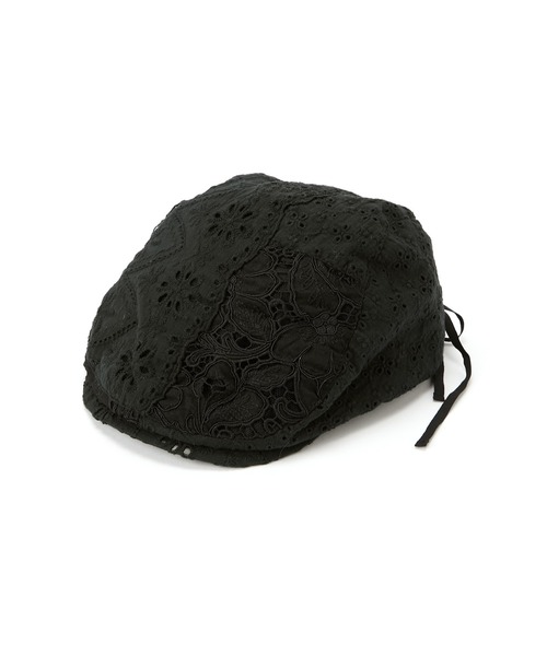 Casselini(キャセリーニ)の「Casselini(キャセリーニ)パッチワークレースハンチング(ハンチング/ベレー帽・レディース・ホワイト/ブラック・FREE)」の16枚目の写真