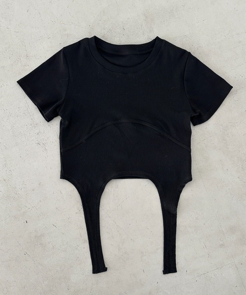 Bamm(バム)の「ガーターベルトピチTシャツ(Tシャツ/カットソー・レディース・チャコールグレー/ブラック/ホワイト・FREE)」の20枚目の写真