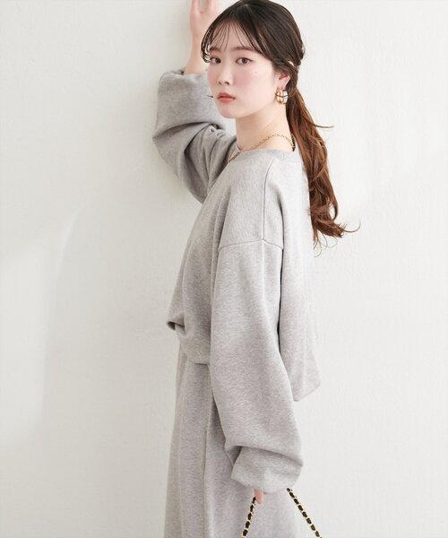 natural couture（ナチュラルクチュール）の「バルーンシルエットプルオーバー（スウェット・レディース・ベージュ/チャコールグレー/グレー・FREE）」の8枚目の写真