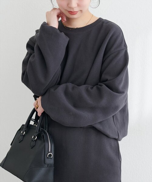 natural couture（ナチュラルクチュール）の「バルーンシルエットプルオーバー（スウェット・レディース・ベージュ/チャコールグレー/グレー・FREE）」の11枚目の写真