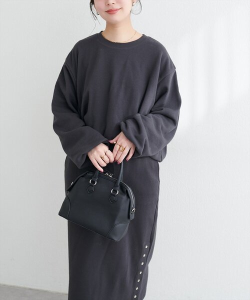 natural couture（ナチュラルクチュール）の「バルーンシルエットプルオーバー（スウェット・レディース・ベージュ/チャコールグレー/グレー・FREE）」の12枚目の写真