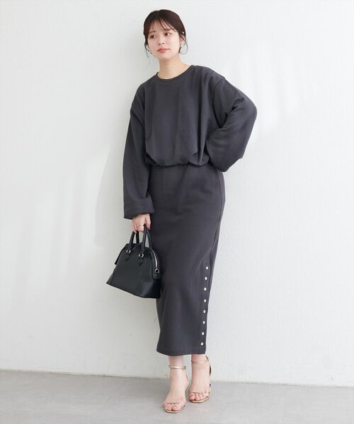 natural couture（ナチュラルクチュール）の「バルーンシルエットプルオーバー（スウェット・レディース・ベージュ/チャコールグレー/グレー・FREE）」の16枚目の写真