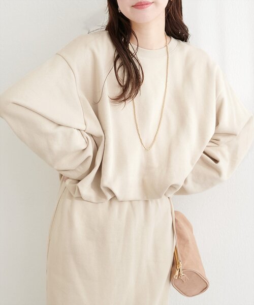natural couture（ナチュラルクチュール）の「バルーンシルエットプルオーバー（スウェット・レディース・ベージュ/チャコールグレー/グレー・FREE）」の18枚目の写真