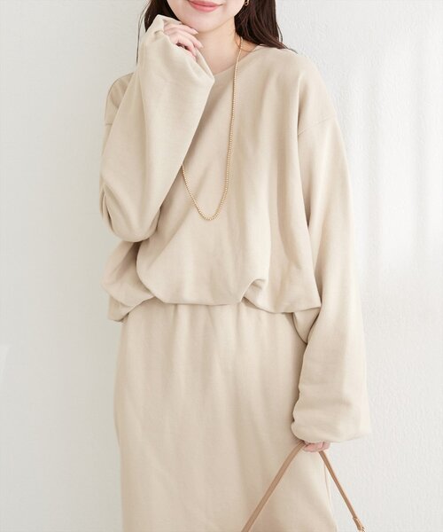 natural couture（ナチュラルクチュール）の「バルーンシルエットプルオーバー（スウェット・レディース・ベージュ/チャコールグレー/グレー・FREE）」の19枚目の写真