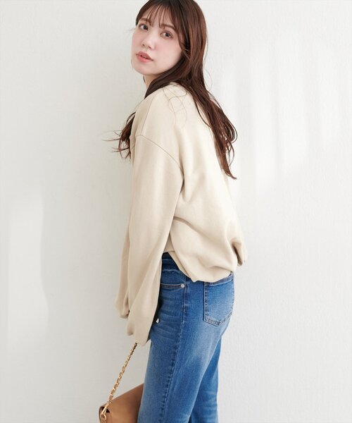 natural couture（ナチュラルクチュール）の「バルーンシルエットプルオーバー（スウェット・レディース・ベージュ/チャコールグレー/グレー・FREE）」の22枚目の写真