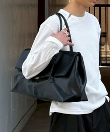 Chikashitsu +（チカシツプラス）の「【Chikashitsu +】boston non-leather bag / 【チカシツプラス】ボストン合皮バッグ（ボストンバッグ）」