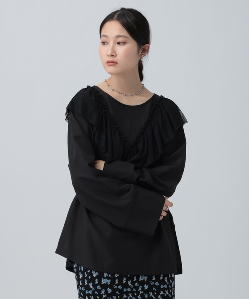 LEPSIM(レプシィム)の「カットレースフリルブラウス 634639(シャツ/ブラウス・レディース・ブラック/ベージュ/オフホワイト・FREE)」の11枚目の写真