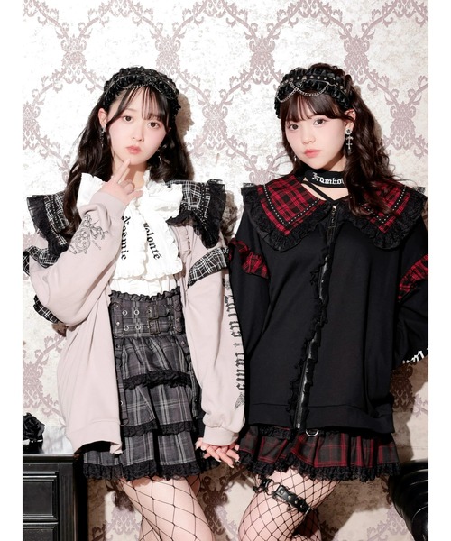 NOEMIE(ノエミー)の「バックスピンドルチェックセーラーブルゾン(ブルゾン・レディース・レッド/ブラック/ピンク・M)」の4枚目の写真
