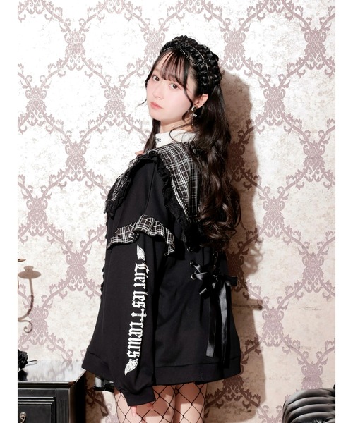 NOEMIE(ノエミー)の「バックスピンドルチェックセーラーブルゾン(ブルゾン・レディース・レッド/ブラック/ピンク・M)」の12枚目の写真