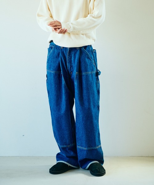 Carhartt（カーハート）の「THRIFTY LOOK / スリフティールック CARHARTT DOUBLE KNEE ONE-TUCK 5POCKET PANTS リメイク ダブルニーパンツ（その他パンツ・メンズ・インディゴブルー/ブラック/ナチュラル/ブラウン・LARGE/MEDIUM）」の4枚目の写真