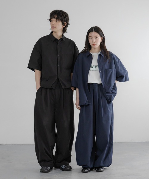 LOWRYS FARM（ローリーズファーム）の「SETUP可能【LFM(U)】DRYMIXショートシャツＳＳ　 658957（シャツ/ブラウス・メンズ・ネイビー/ベージュ/ブラック・LARGE/MEDIUM）」の17枚目の写真