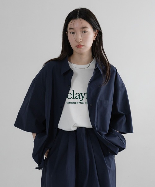 LOWRYS FARM（ローリーズファーム）の「SETUP可能【LFM(U)】DRYMIXショートシャツＳＳ　 658957（シャツ/ブラウス・メンズ・ネイビー/ベージュ/ブラック・LARGE/MEDIUM）」の22枚目の写真