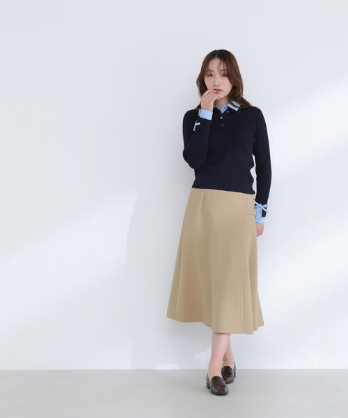 NATURAL BEAUTY BASIC(ナチュラルビューティーベーシック)の「【Oggi.jp掲載】サイドプリーツスカート(スカート・レディース・チャコールグレー/ベージュ・MEDIUM/SMALL)」の12枚目の写真