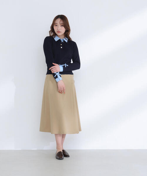 NATURAL BEAUTY BASIC(ナチュラルビューティーベーシック)の「【Oggi.jp掲載】サイドプリーツスカート(スカート・レディース・チャコールグレー/ベージュ・MEDIUM/SMALL)」の14枚目の写真