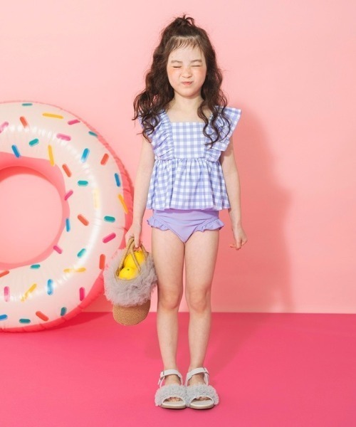 BRANSHES(ブランシェス)の「【水着 / SWIM】フリルタンキニ(水着・キッズ・ベージュ/パープル/オレンジ/イエロー/ラベンダー/カラフル/サーモンピンク/ピンク/ライトグリーン/エメラルド/ブラック/ライトピンク・110/100/90/140/130/120/150)」の22枚目の写真