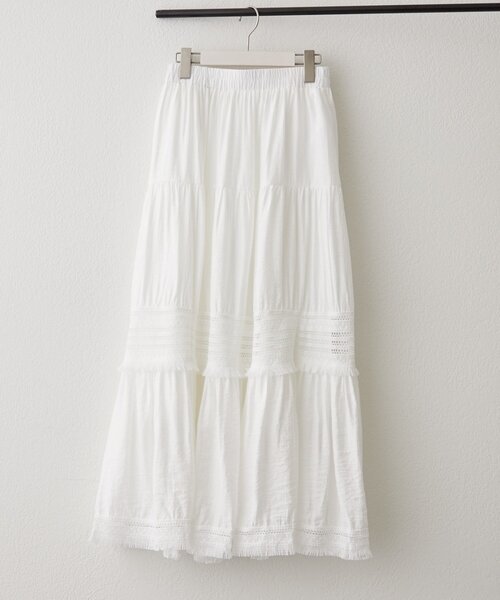 Remind me and forever(リマインドミーアンドフォーエバー)の「ティアードスカート(スカート・レディース・オフホワイト/ブラック/ナチュラル・FREE)」の11枚目の写真