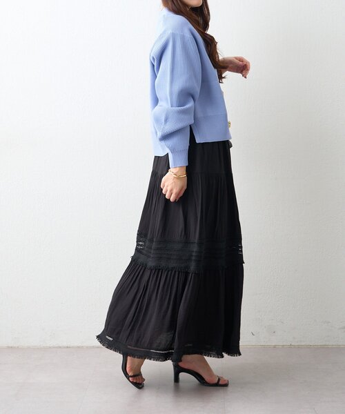 Remind me and forever(リマインドミーアンドフォーエバー)の「ティアードスカート(スカート・レディース・オフホワイト/ブラック/ナチュラル・FREE)」の14枚目の写真